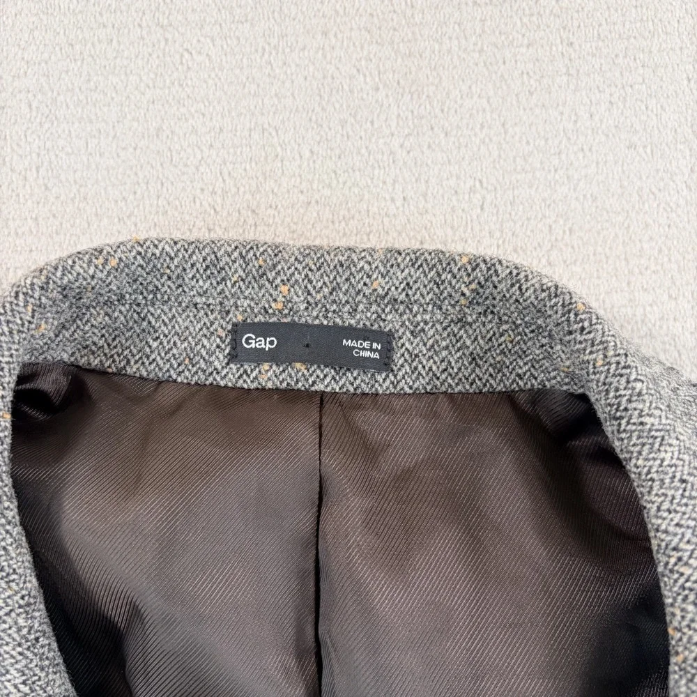 Gap Tweed Donegal Tailored Sport Coat Jacket Dusty Grey Wool Herringbone Men 44R